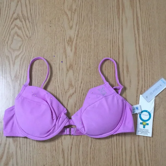 PLAYBOY | Swim | B2 New Womens Playboy Vintage Swimsuit Bikini Top  Underwired Padded Lilac Large | Poshmark